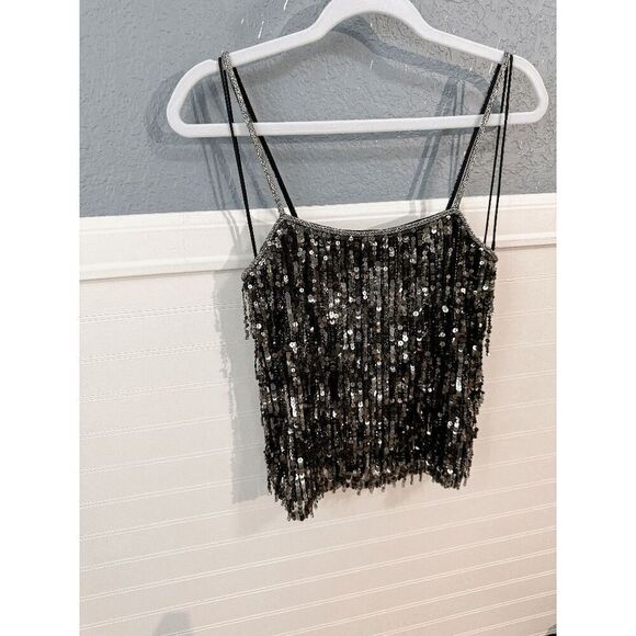 Alice + Olivia Chi Sequined Fringe Top - Picture 8 of 15